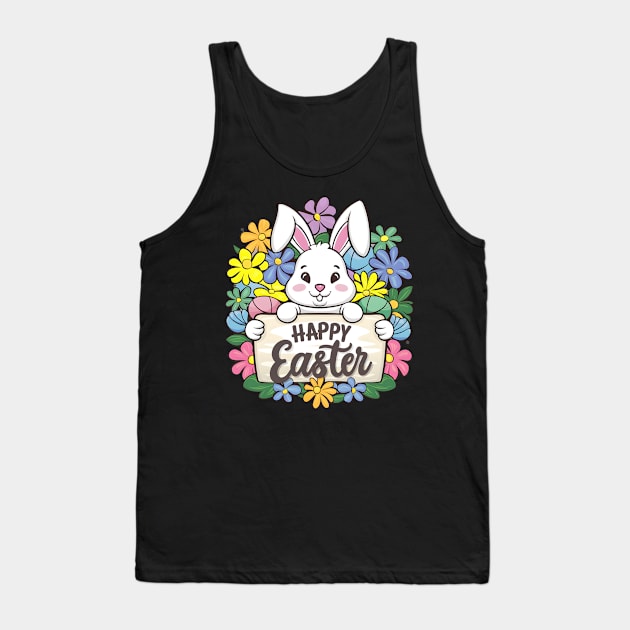 Happy Easter Bunny And Cat And Dog Mom Dad Boys Girls kids Tank Top by Pikalaolamotor